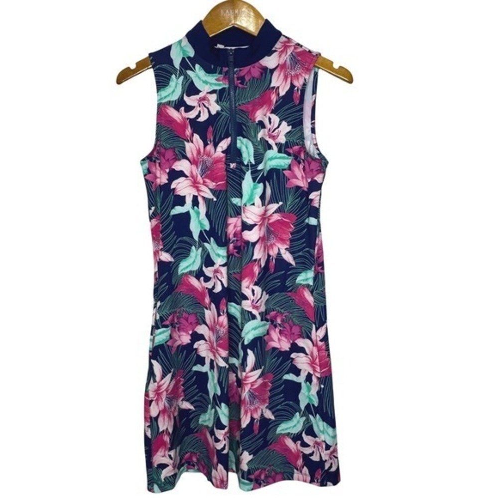 Tommy Bahama Raquet & Paddle Dress Size Small Hawaiian Print‎